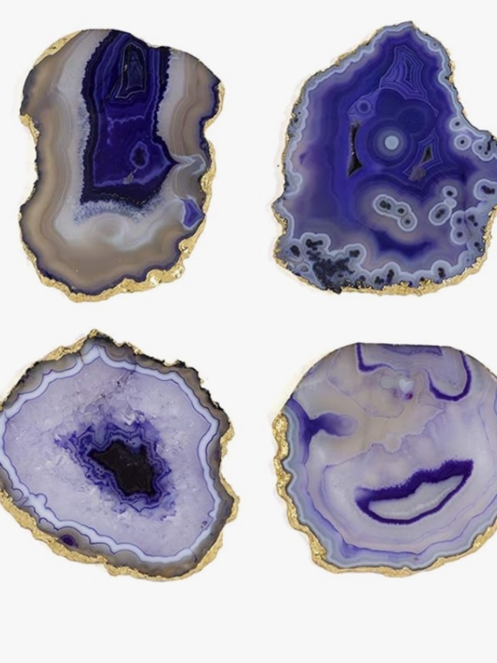 NEW Shiraleah Set of 4 Agate Coasters - Purple
